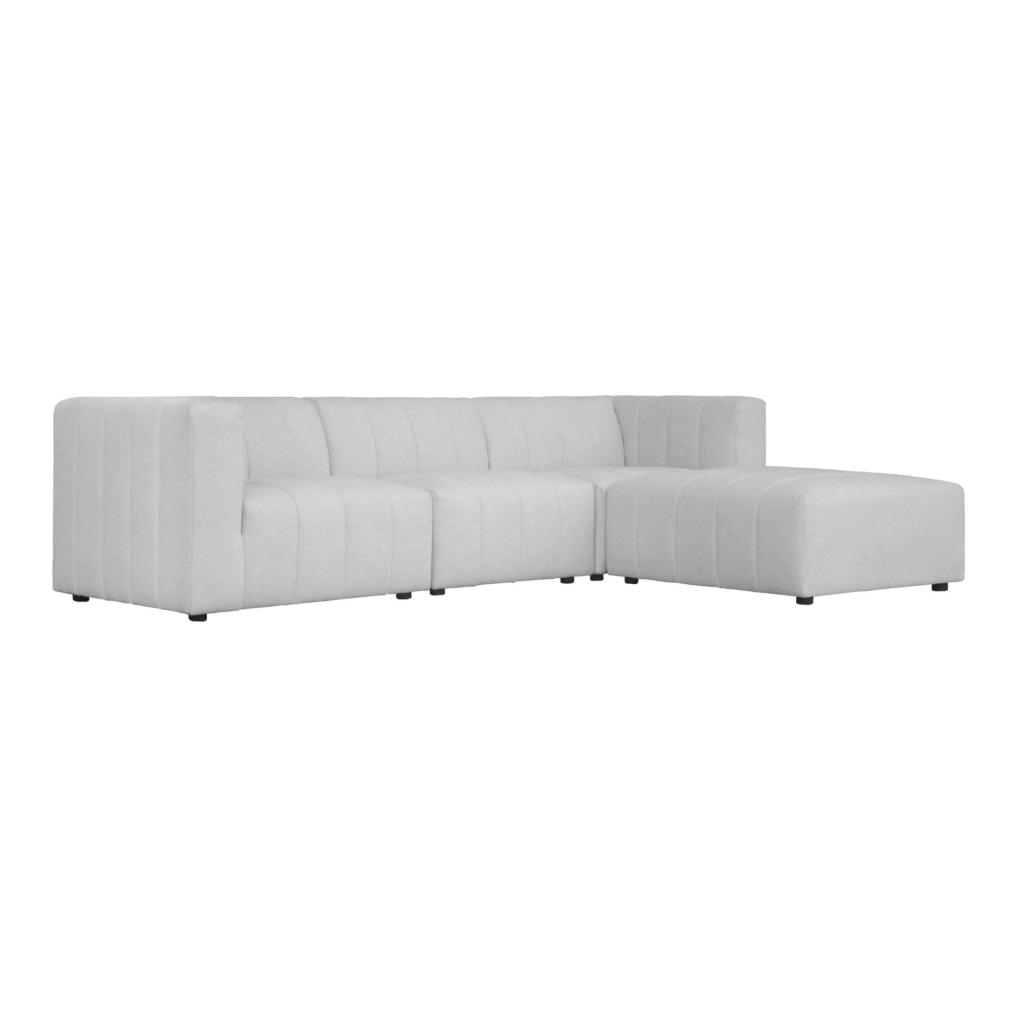 Lyric - Lounge Modular Sectional Oatmeal - Pearl Silver-Stationary Sectionals-American Furniture Outlet