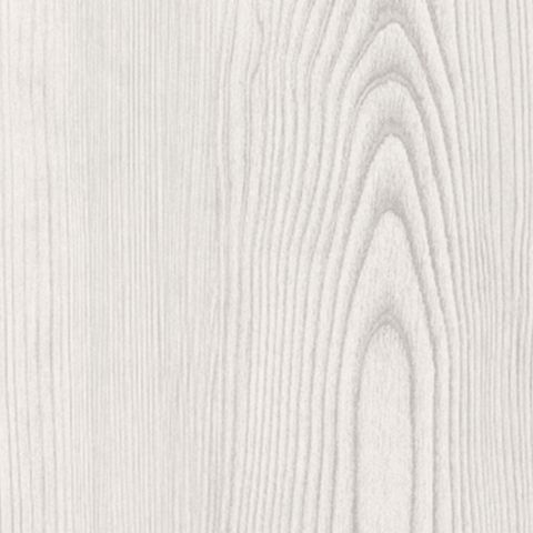 Woodgrain mirror frame close-up in white with curved corner profile