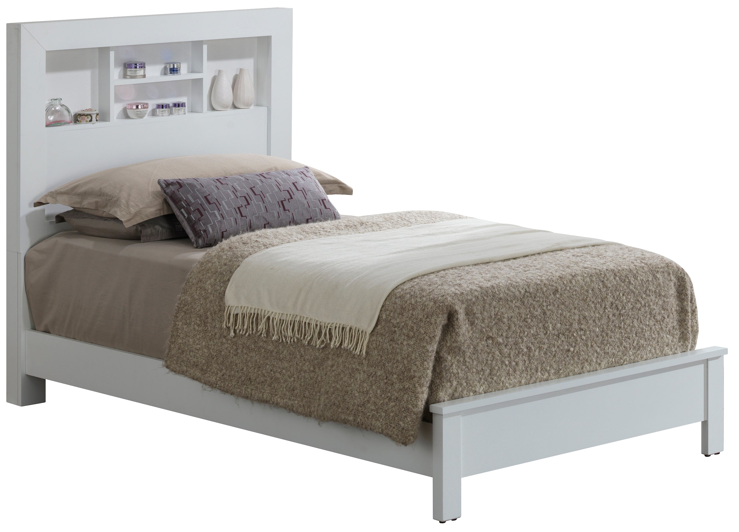 Buy Elegant White Transitional Bed - Premium Comfort & Style