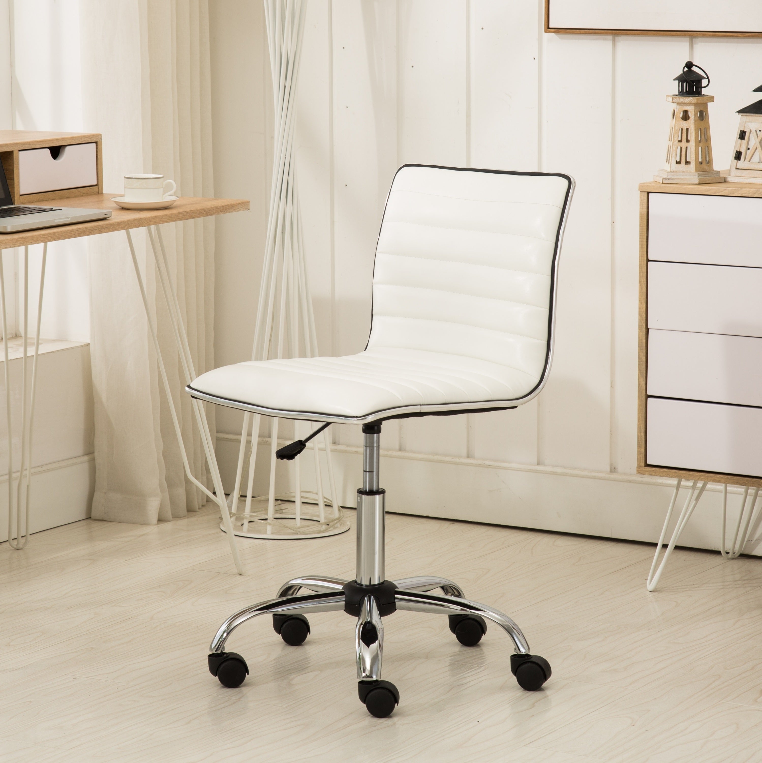 Fremo Chromel Adjustable Air Lift Office Chair- White