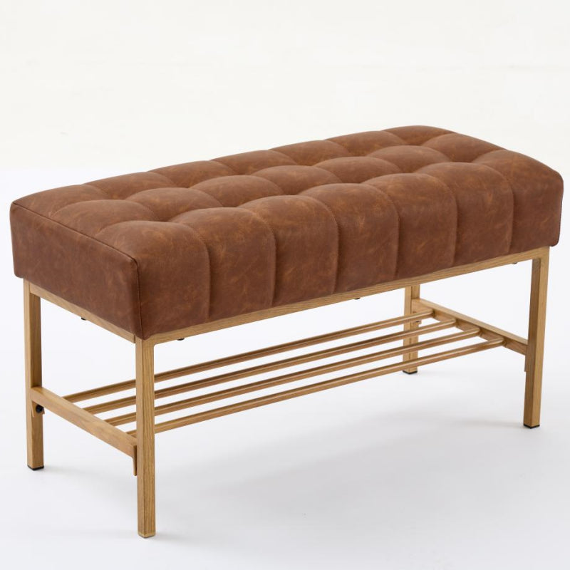 Retro Bed Bench w/ Shelf, 300 LB