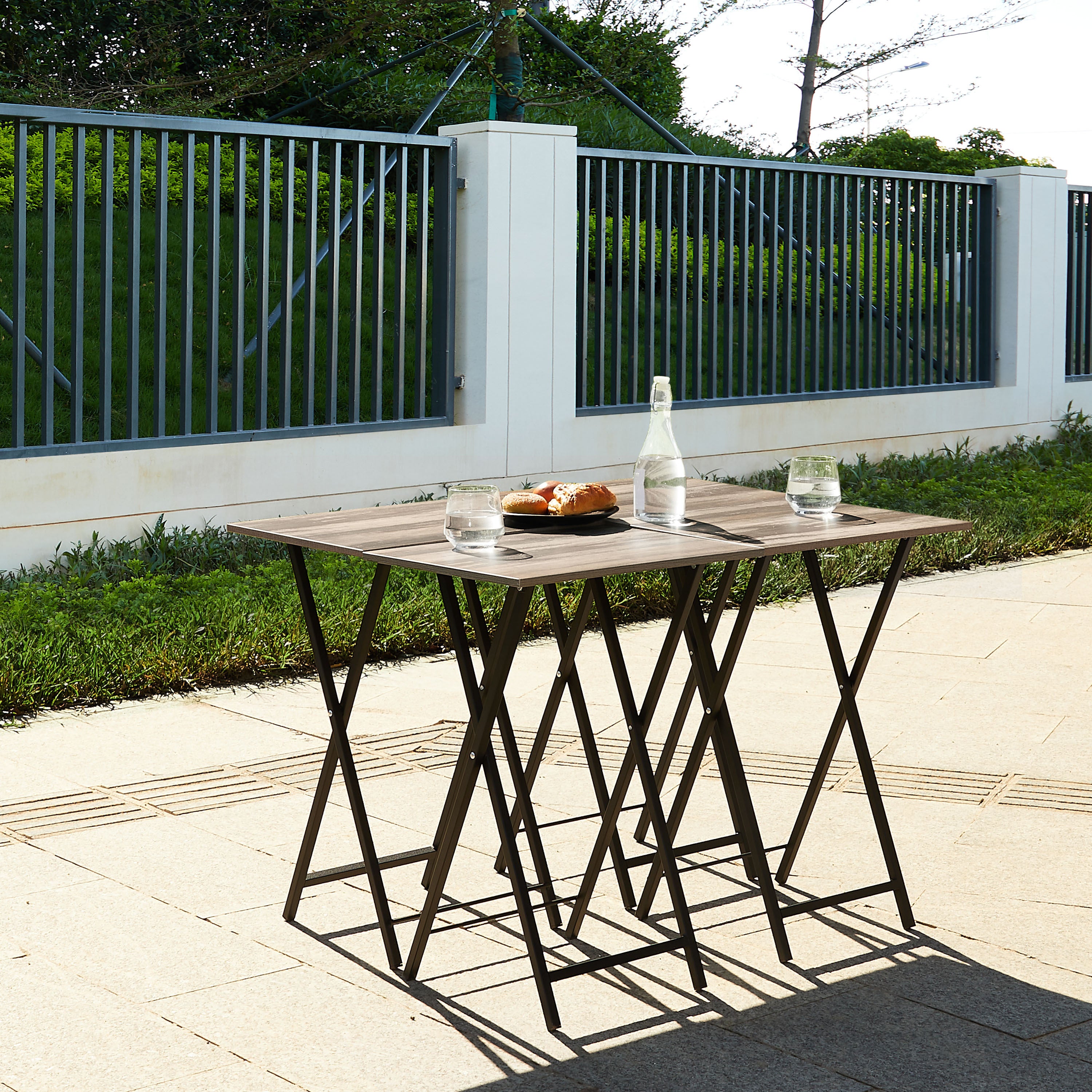 Folding TV Trays Set of 4 w/ Stand | Snack Table