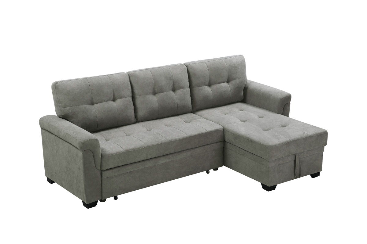 Connor - Fabric Reversible Sectional Sleeper Sofa Chaise With Storage