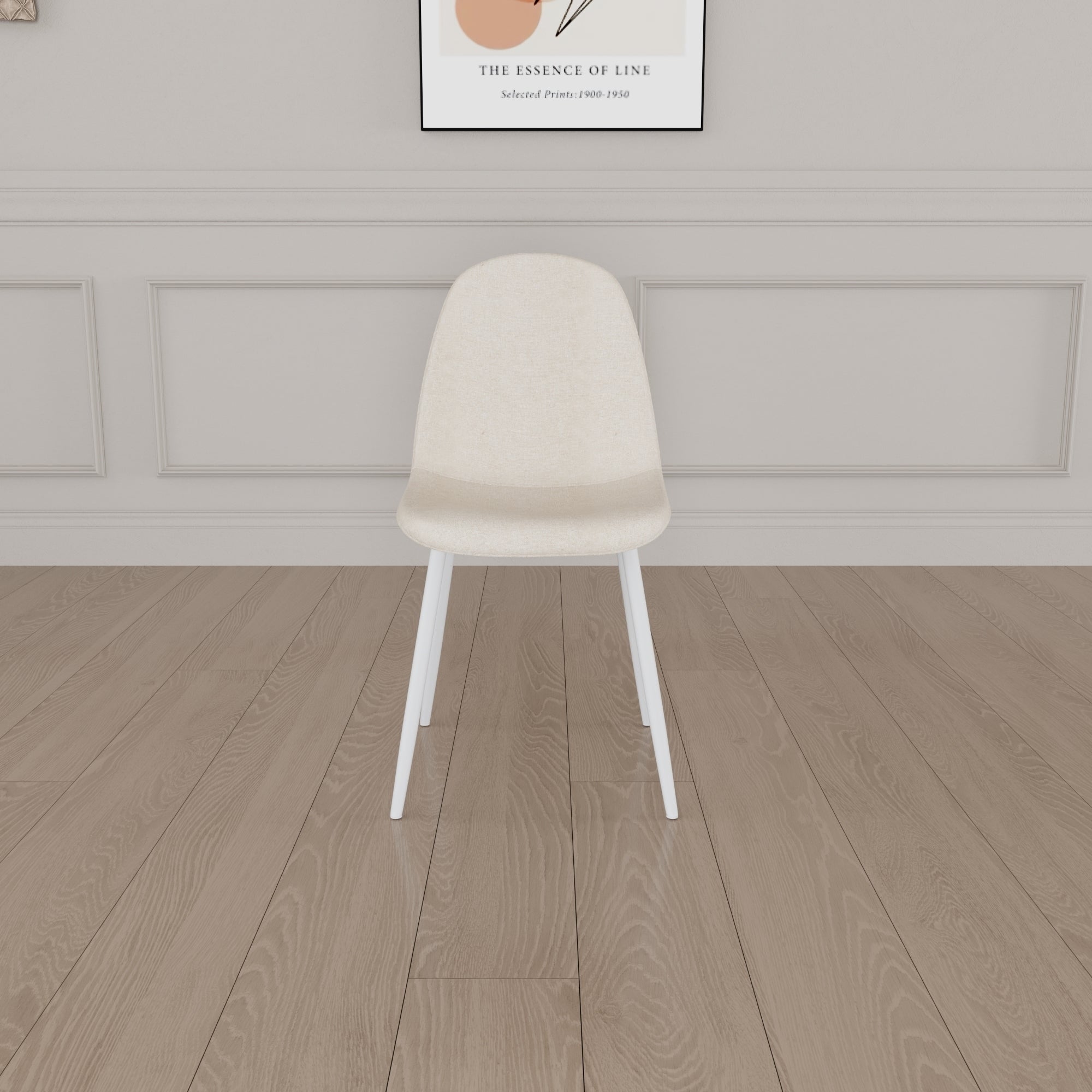 Modern Cream Dining Table & 4 Chairs Set - 63"