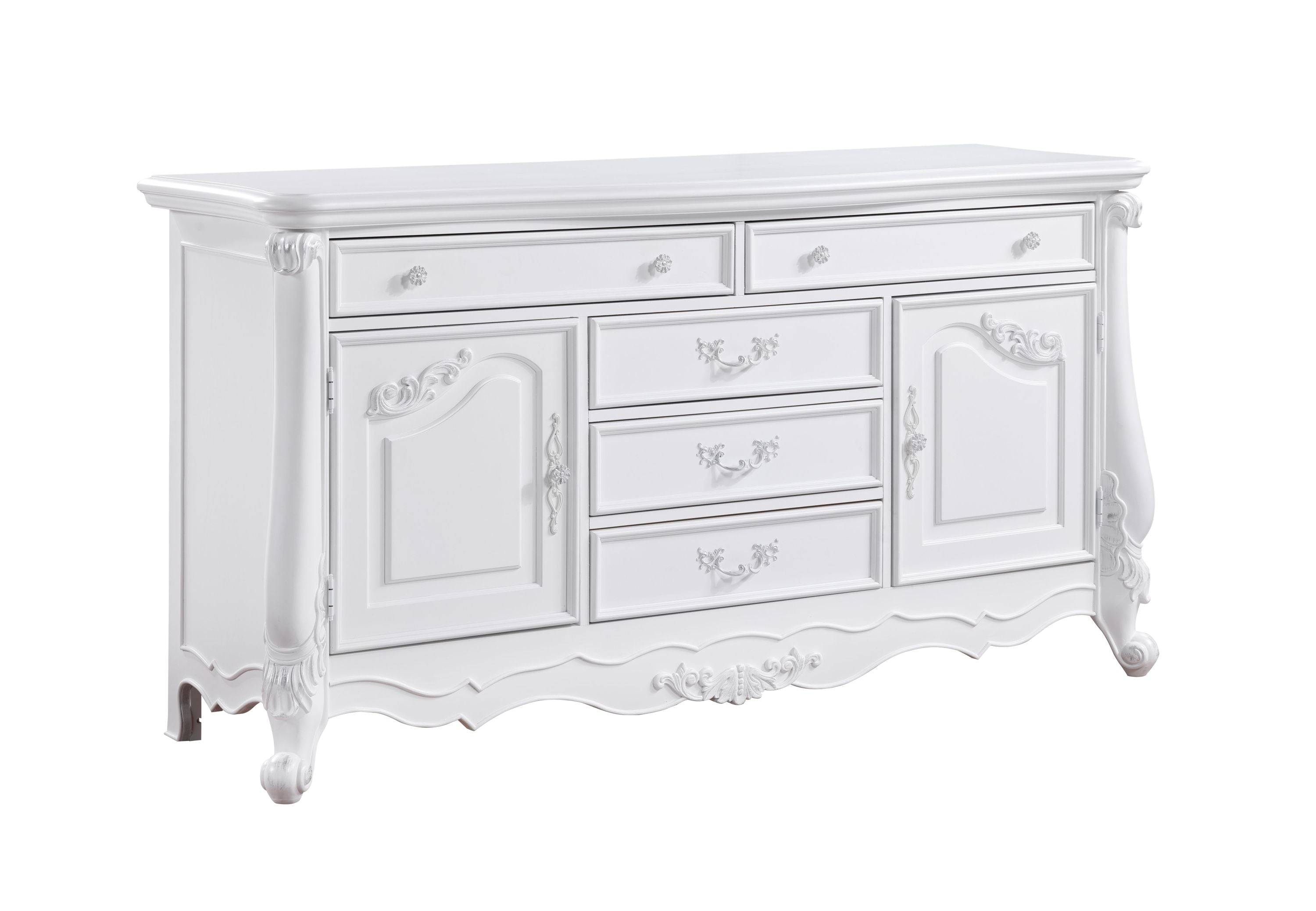 Latisha White Finish Dresser: Elegant Bedroom Storage