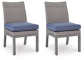 Half Moon Beach - Side Chair With Cushion (Set of 2) - Blue / Gray