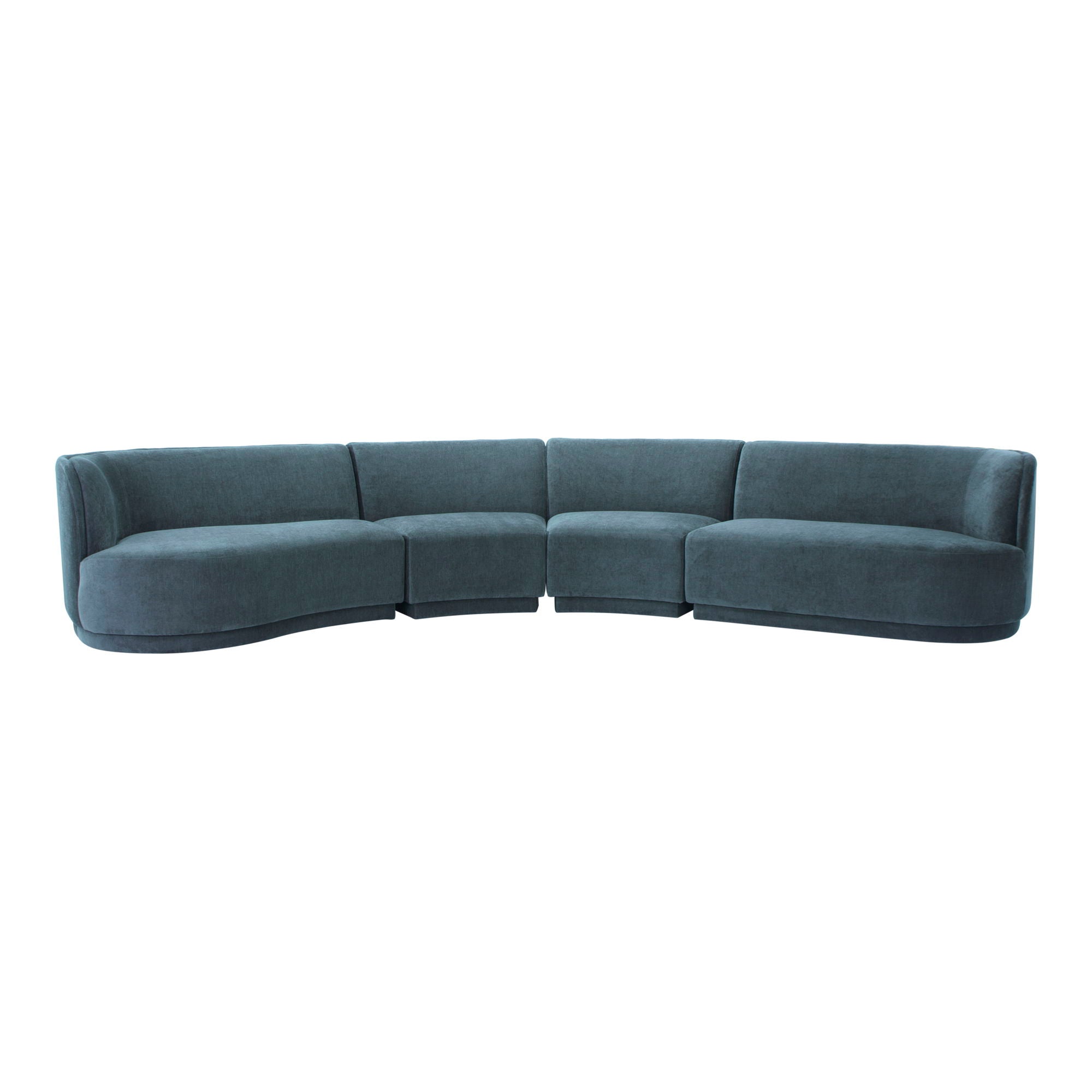 Yoon - Eclipse Modular Sectional Chaise Left - Blue-Stationary Sectionals-American Furniture Outlet