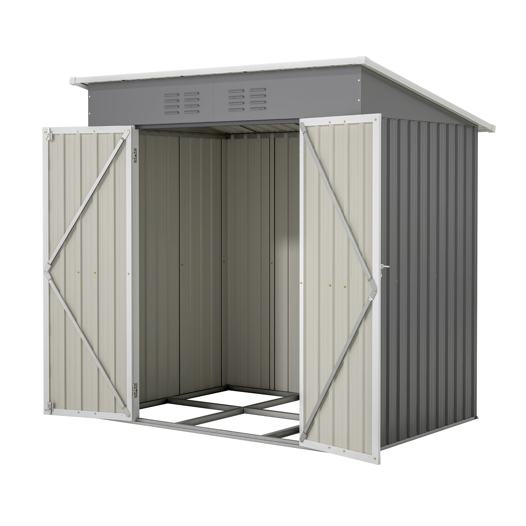 6x4 Metal Storage Shed - Lockable Outdoor Garden Shed-American Furniture Outlet