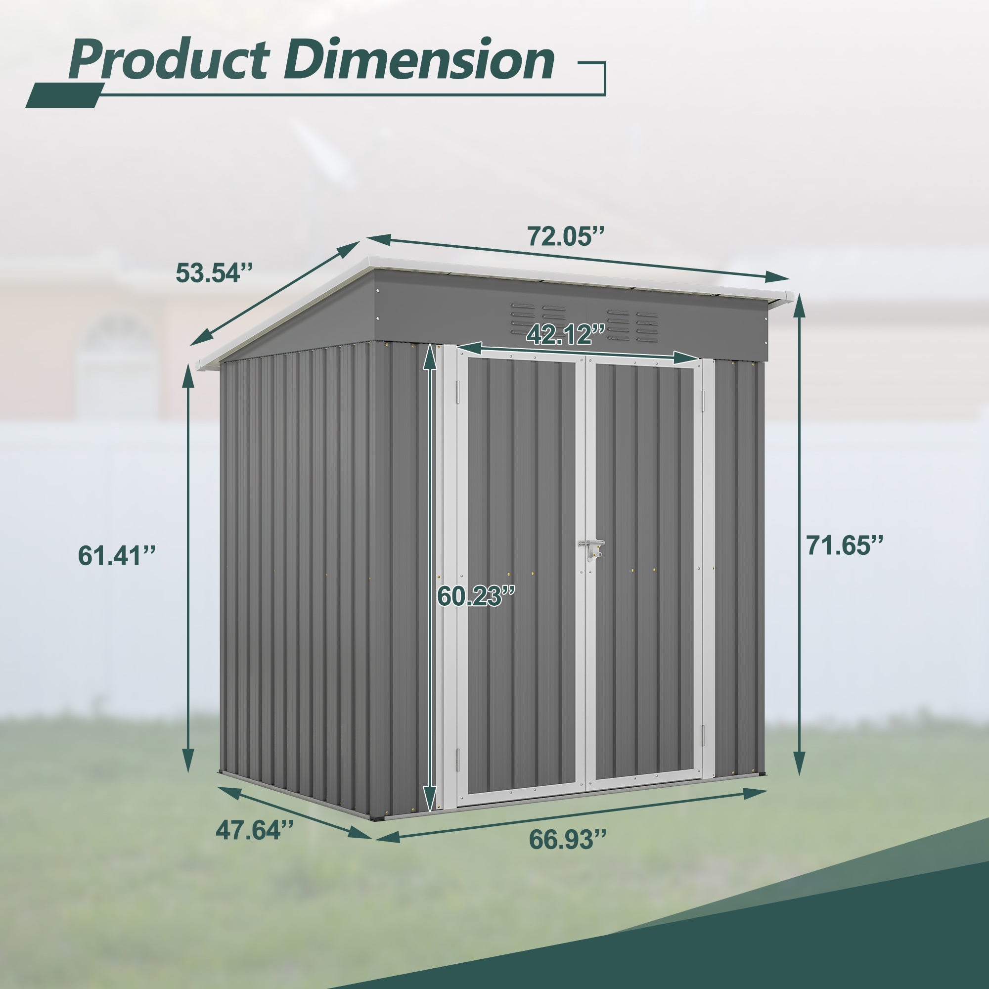 6x4 Metal Storage Shed - Lockable Outdoor Garden Shed-American Furniture Outlet