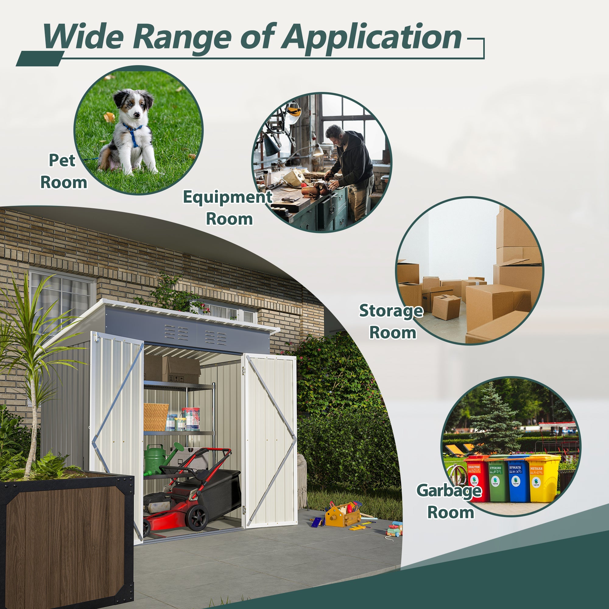 6x4 Metal Storage Shed - Lockable Outdoor Garden Shed-American Furniture Outlet
