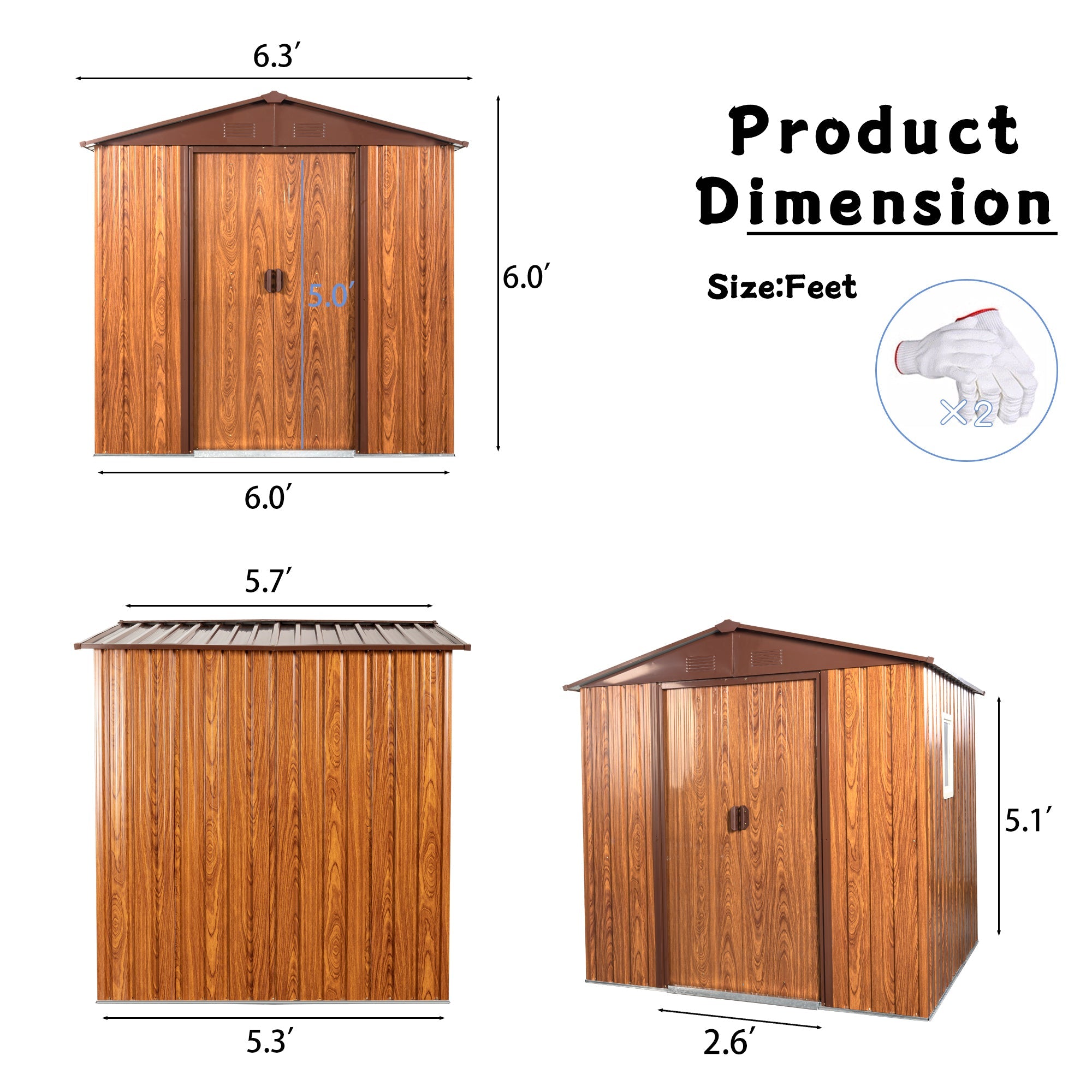6x6 Metal Storage Shed w/ Foundation & Window - [Brand Name]-American Furniture Outlet