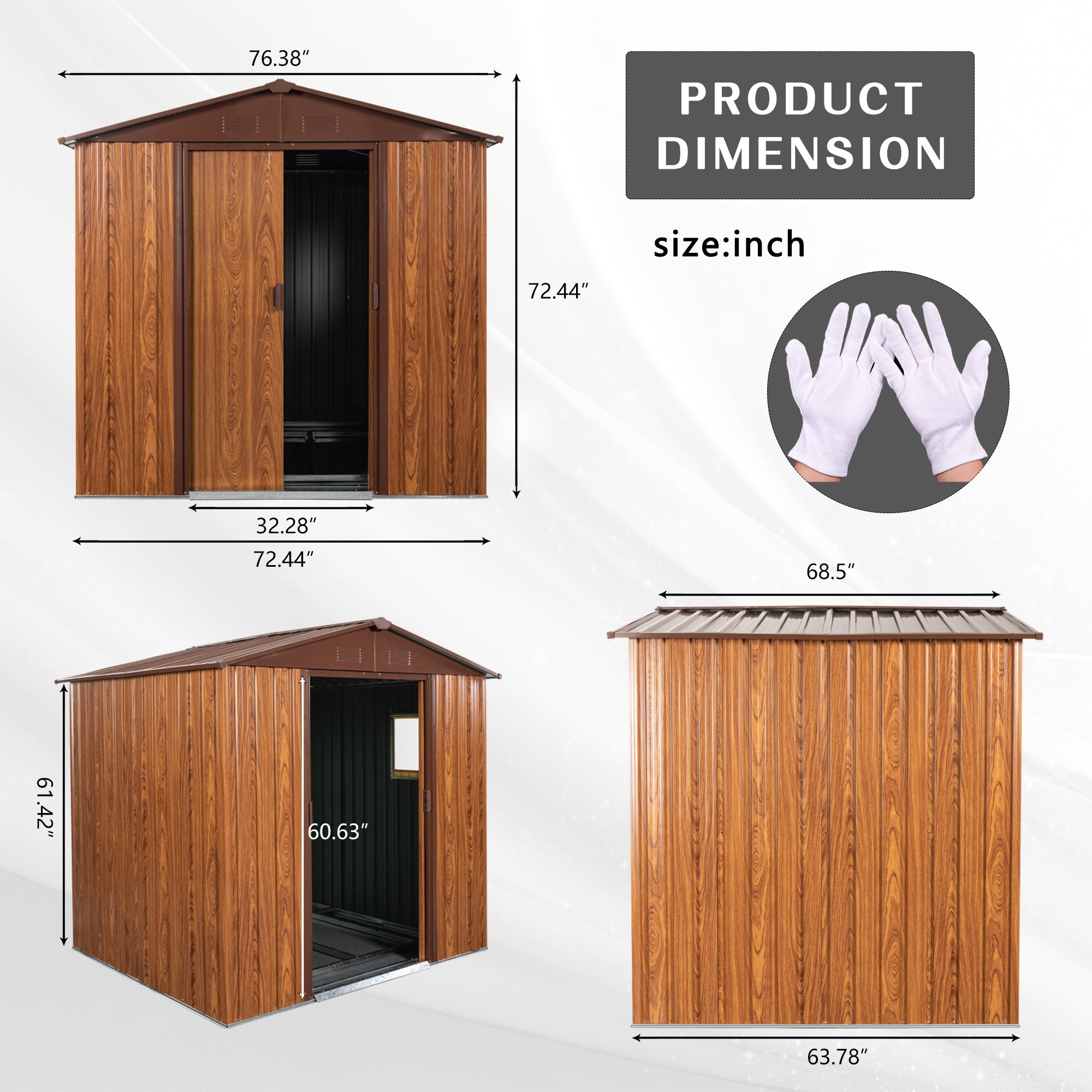 6x6 Metal Storage Shed w/ Foundation & Window - [Brand Name]-American Furniture Outlet