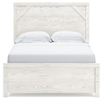 Full panel bed rails in light gray/white, paneled headboard and footboard