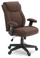 Roanhowe - Brown - 3 Pc. - Home Office Desk, Bookcase, Swivel Desk Chair