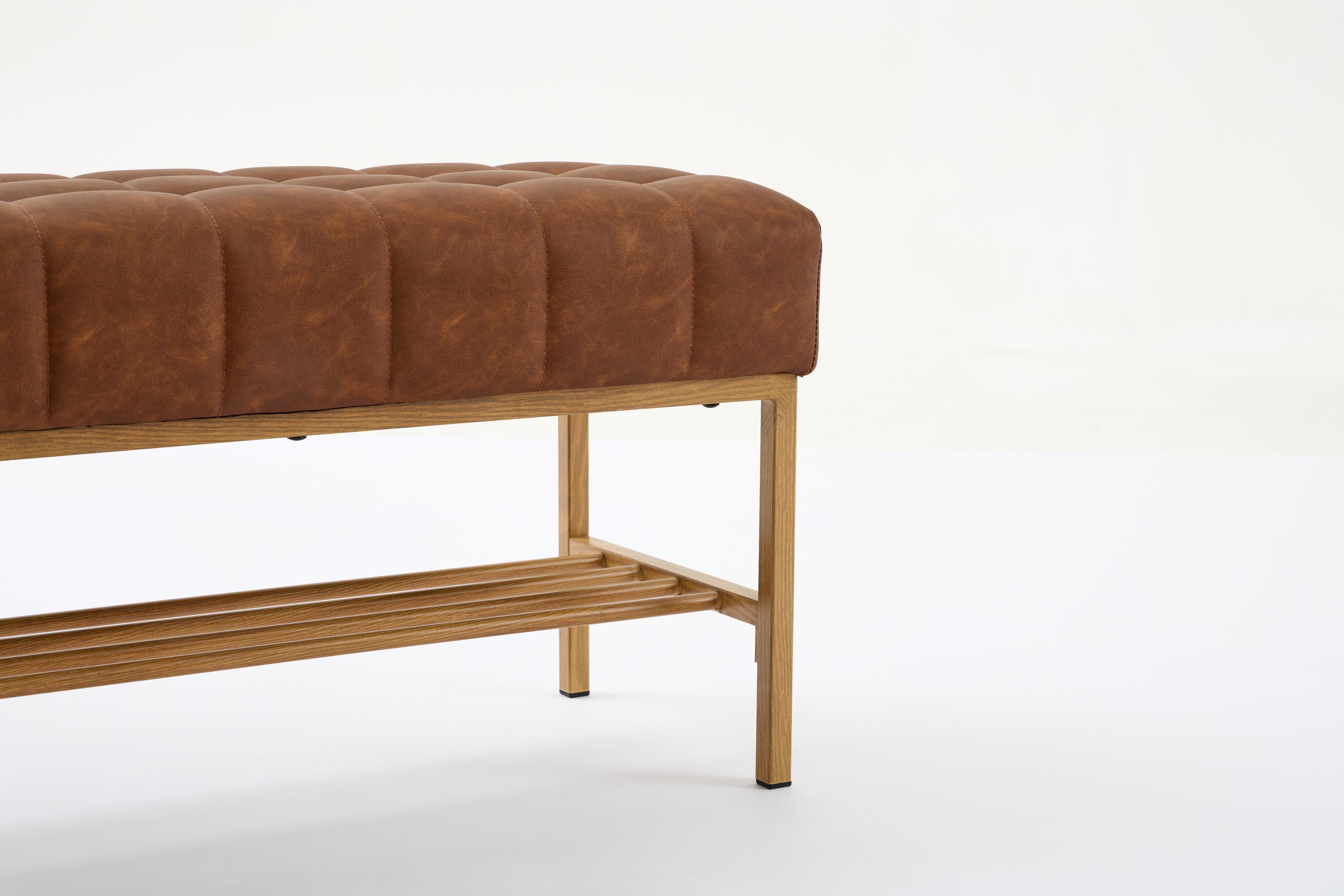 Retro Bed Bench w/ Shelf, 300 LB