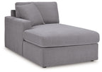 Modmax LAF corner chaise with granite-gray fabric and two back cushions