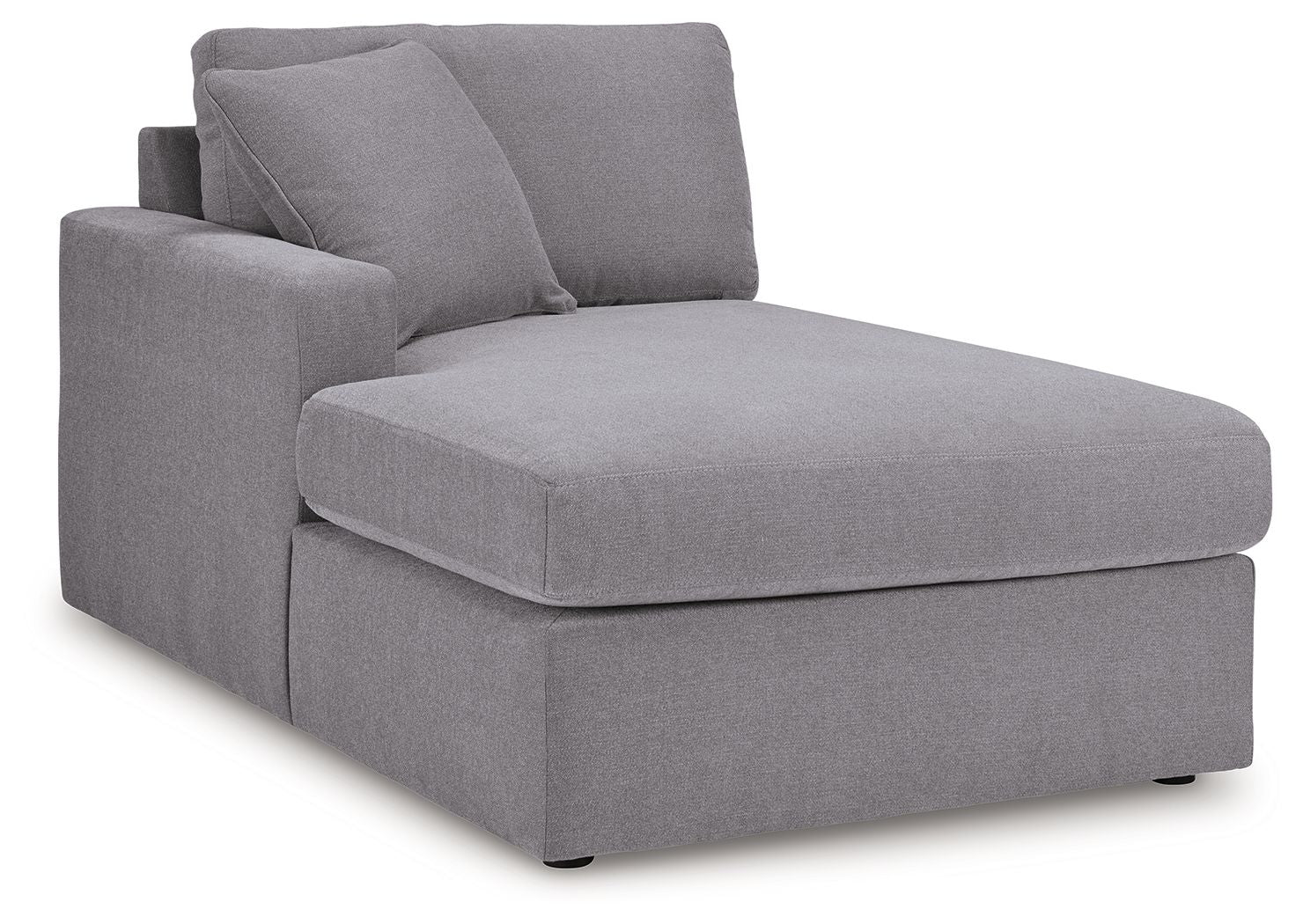 Modmax LAF corner chaise with granite-gray fabric and two back cushions