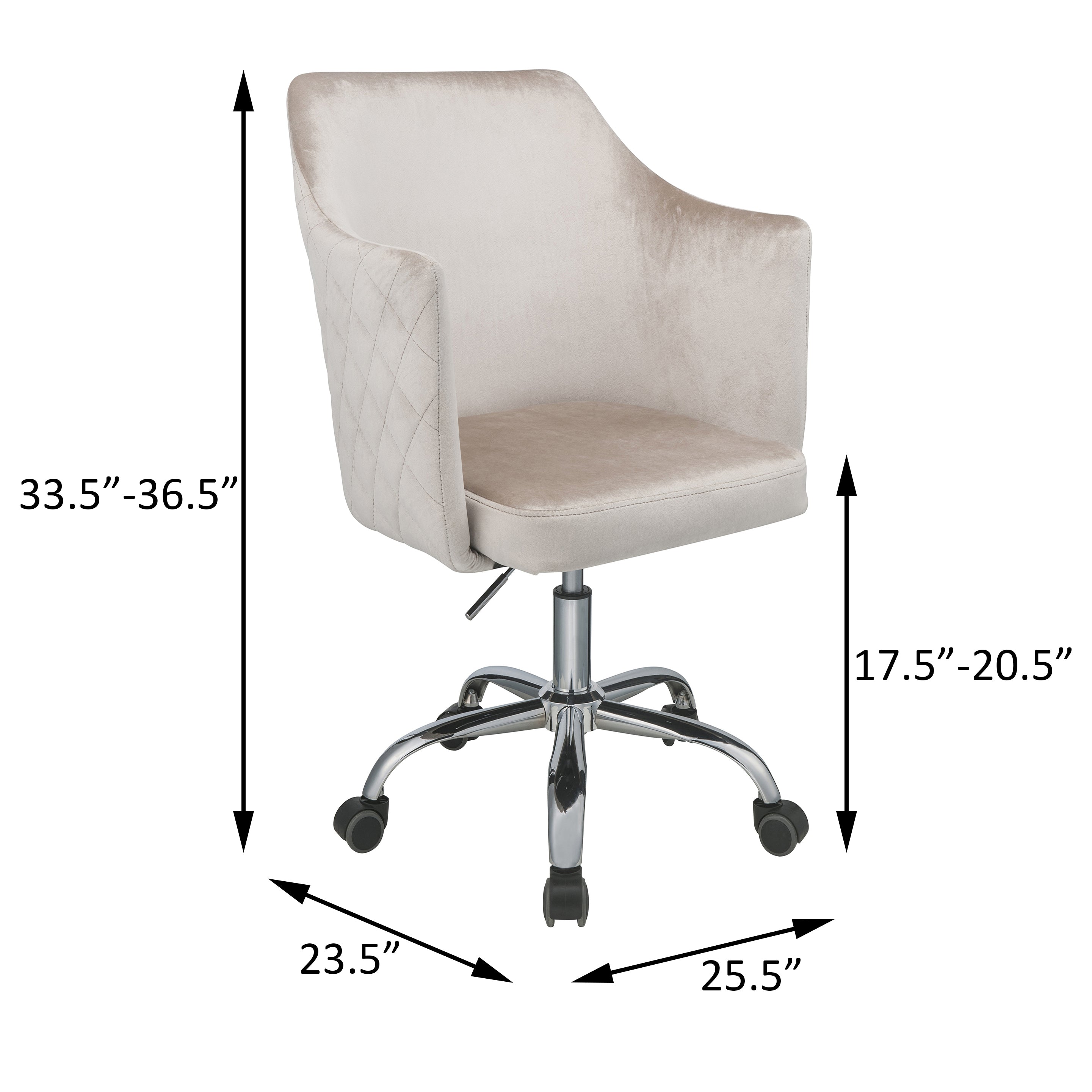 Champagne & Chrome Swivel Chair | Chic Office Seating