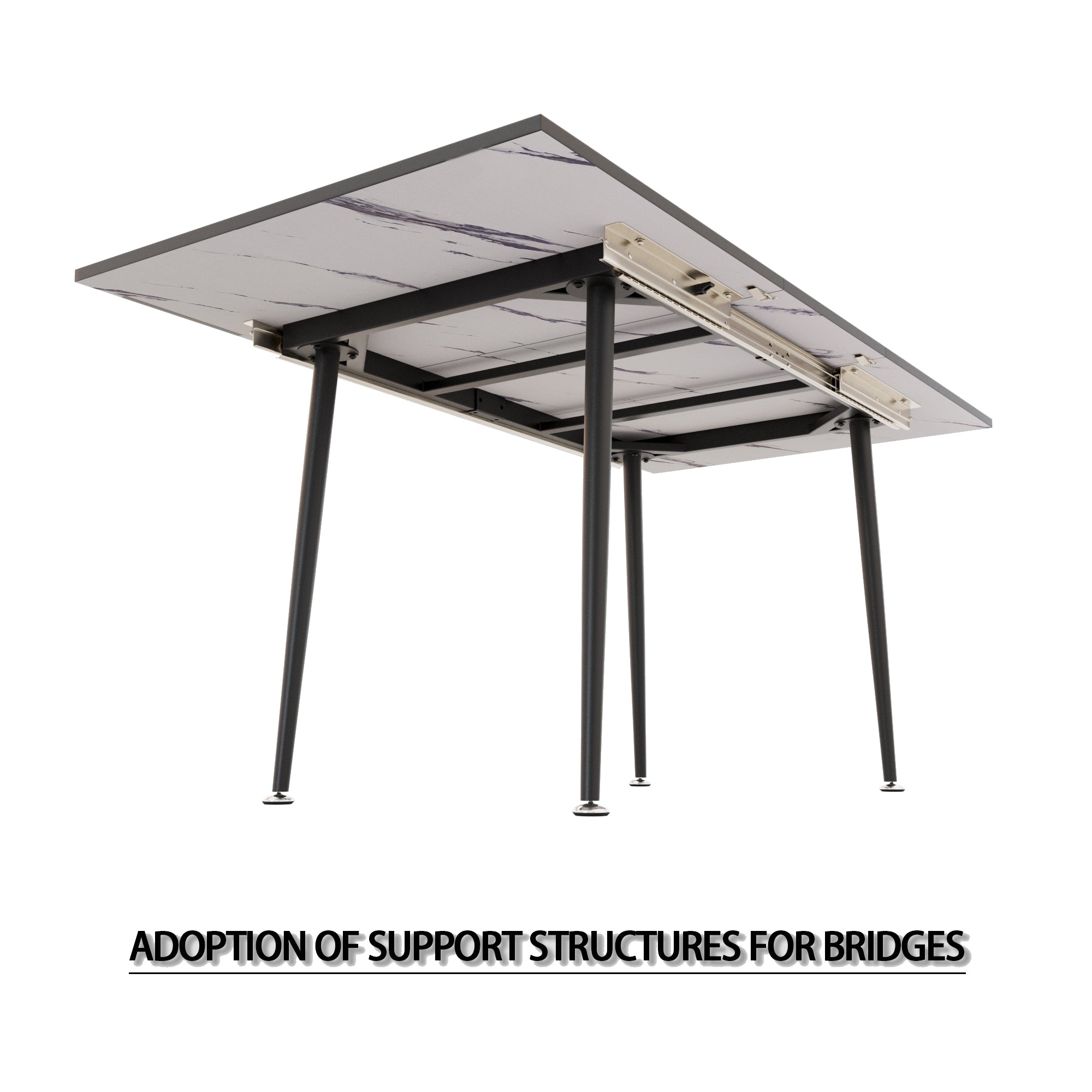 47"-63" Extendable Dining Table Set for 2-6 People