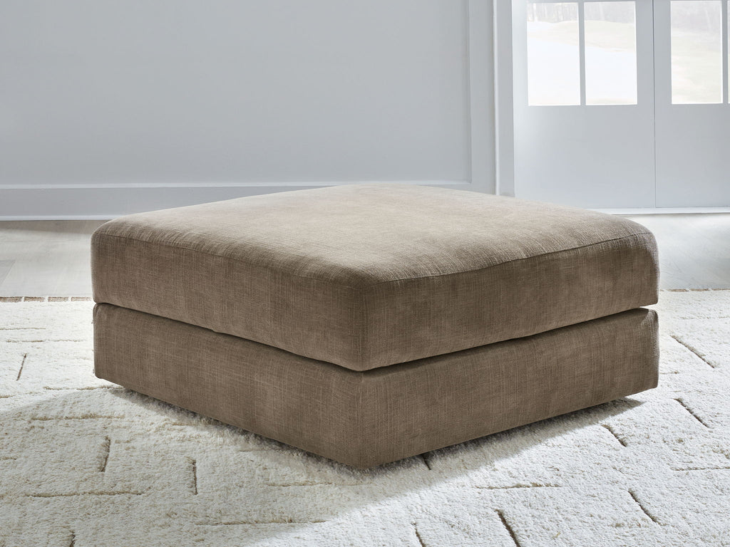 Fabric storage ottoman with padded lid, low square profile