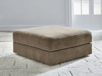 Fabric storage ottoman with padded lid, low square profile