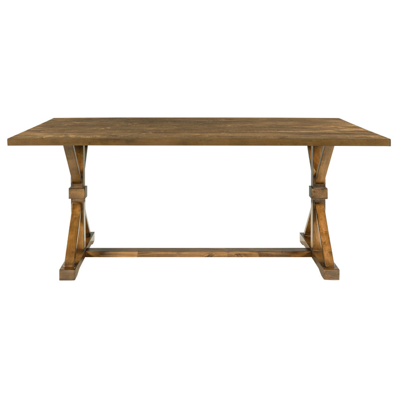 72" Farmhouse Dining Table Set - 6 Pieces, Walnut