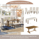 72" Farmhouse Dining Table Set - 6 Pieces, Walnut