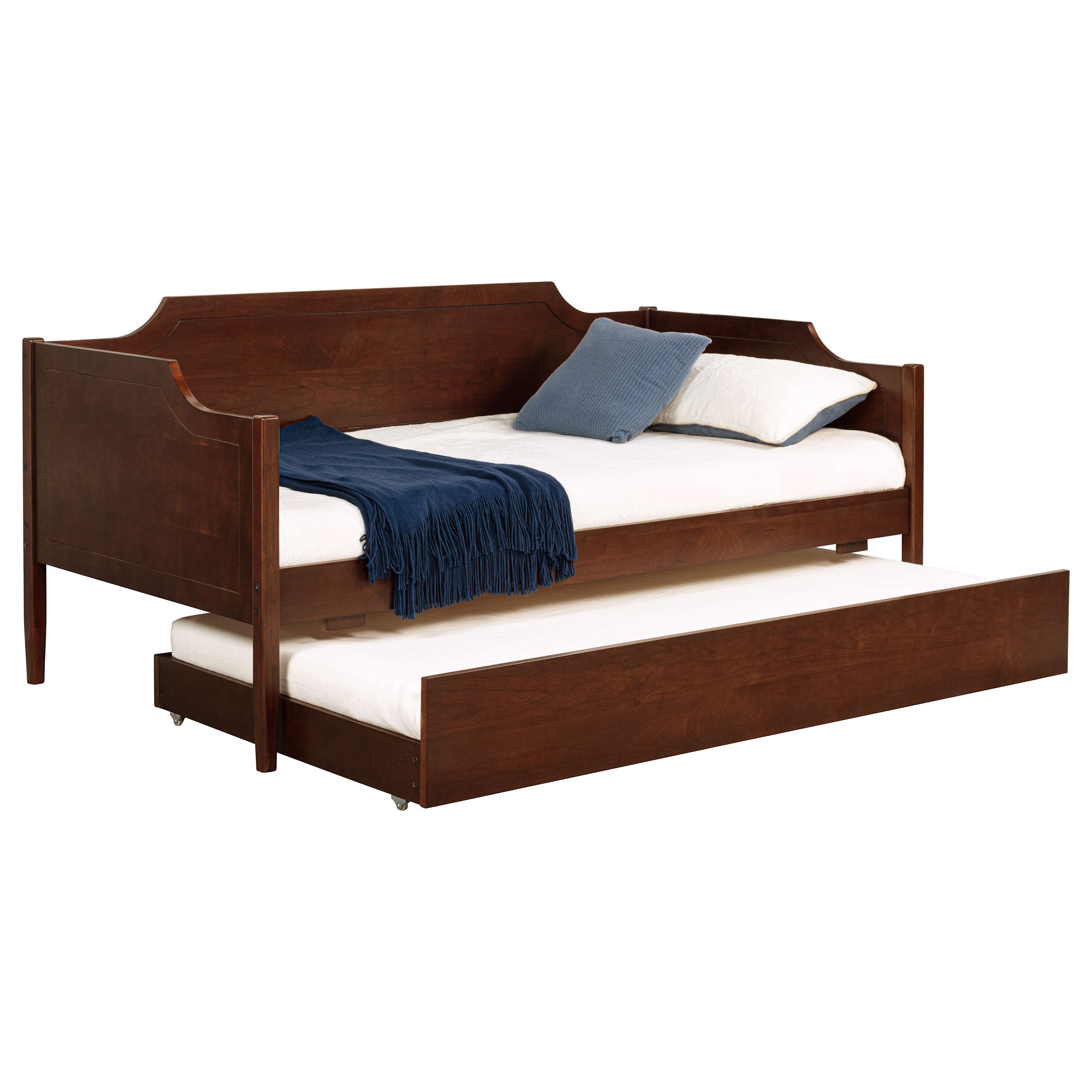 Cherry Wood Twin Daybed with Trundle | Stylish Space-Saving