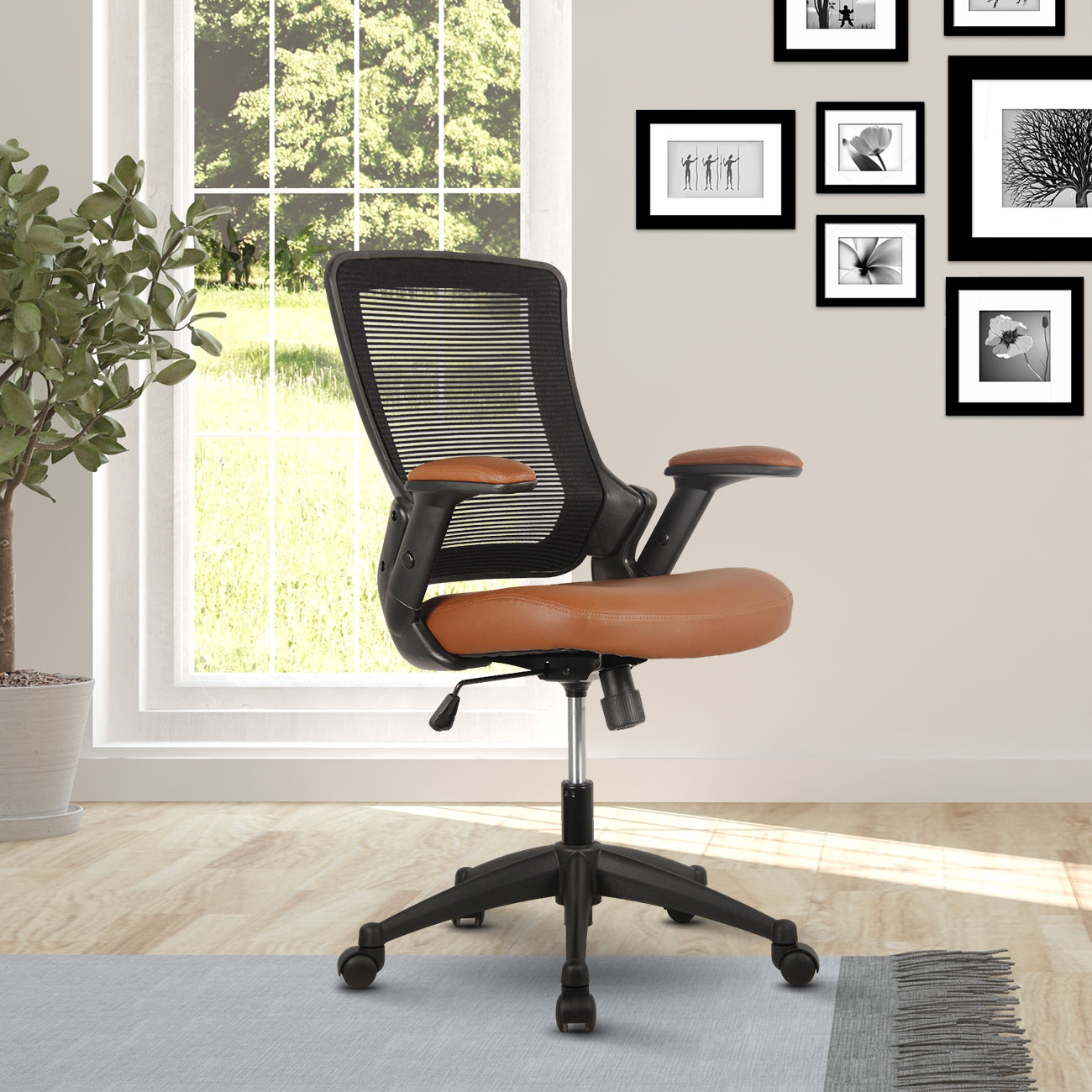 Mid-Back Mesh Task Chair - Brown