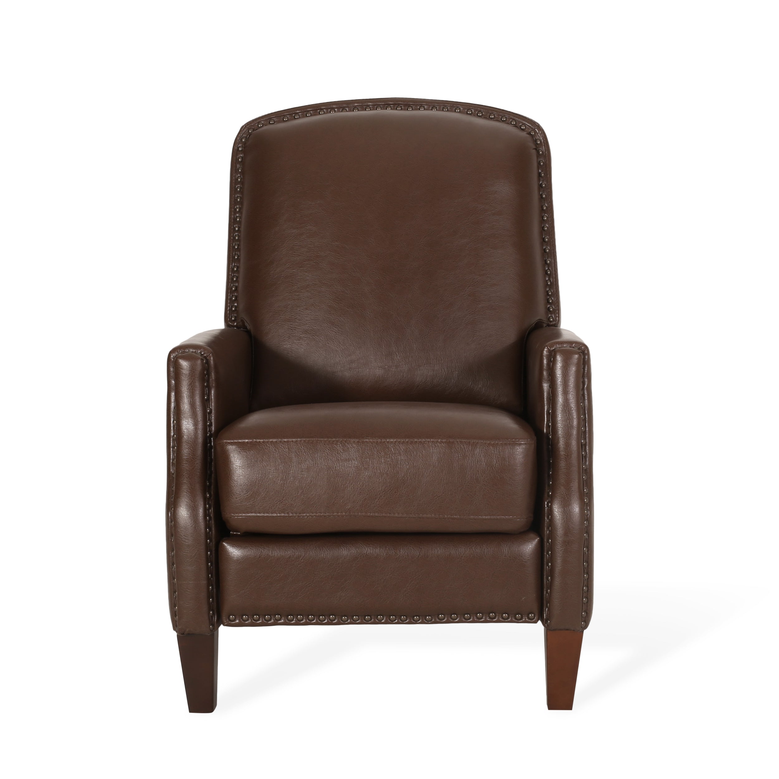 Dark Brown PU Leather Rivet Recliner Chair