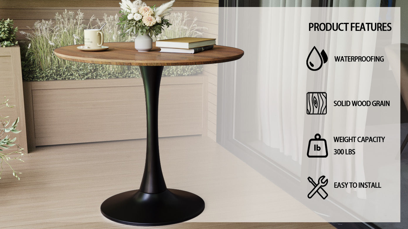 Tulip Dining Table Set, 31.5" Round, Gray