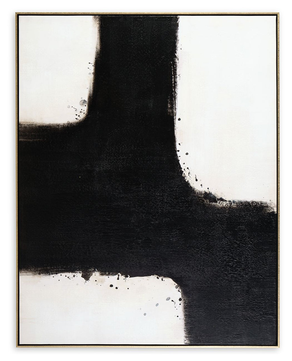 Framed abstract wall art with close-up black-and-white cross pattern and speckled texture