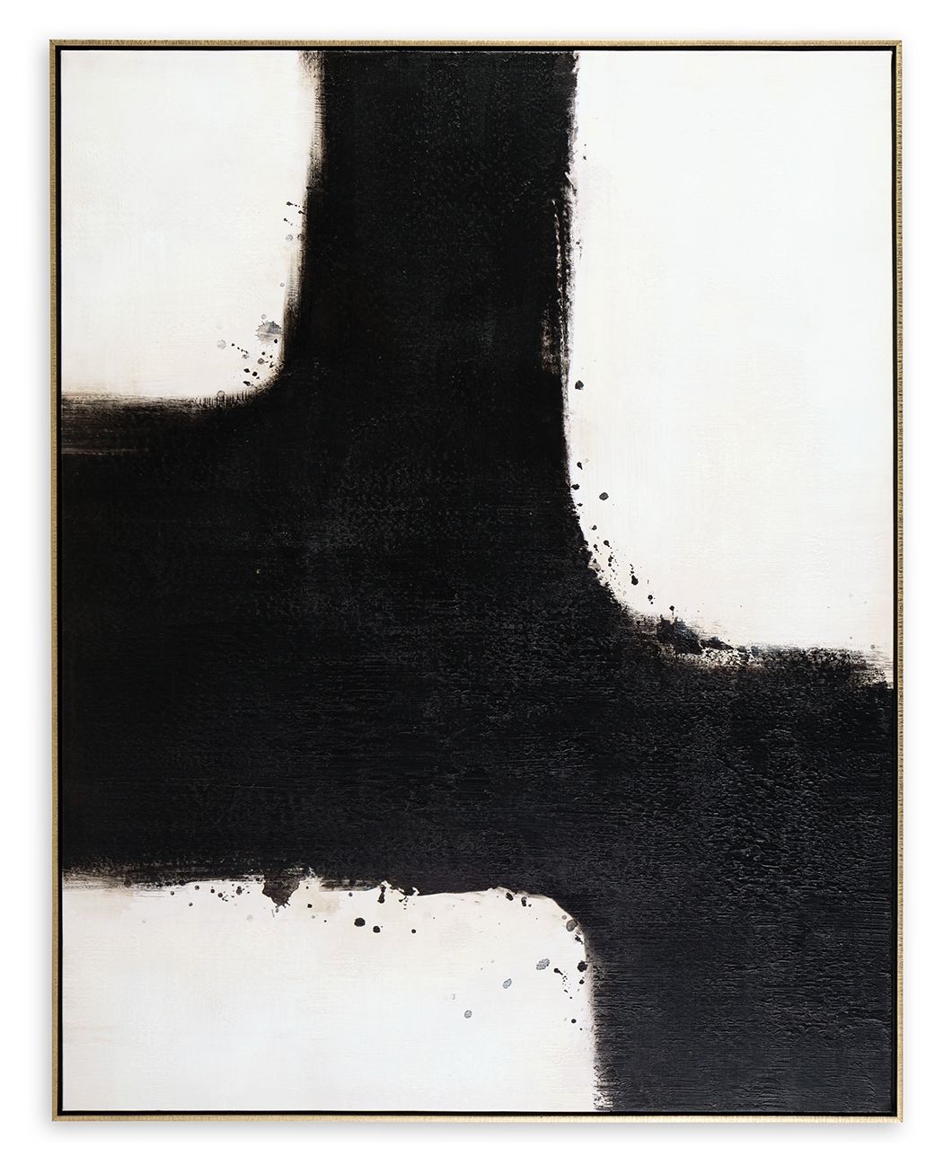 Framed abstract wall art with close-up black-and-white cross pattern and speckled texture