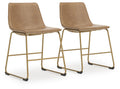 Beige upholstered dining side chairs set of 2 with gold metal legs