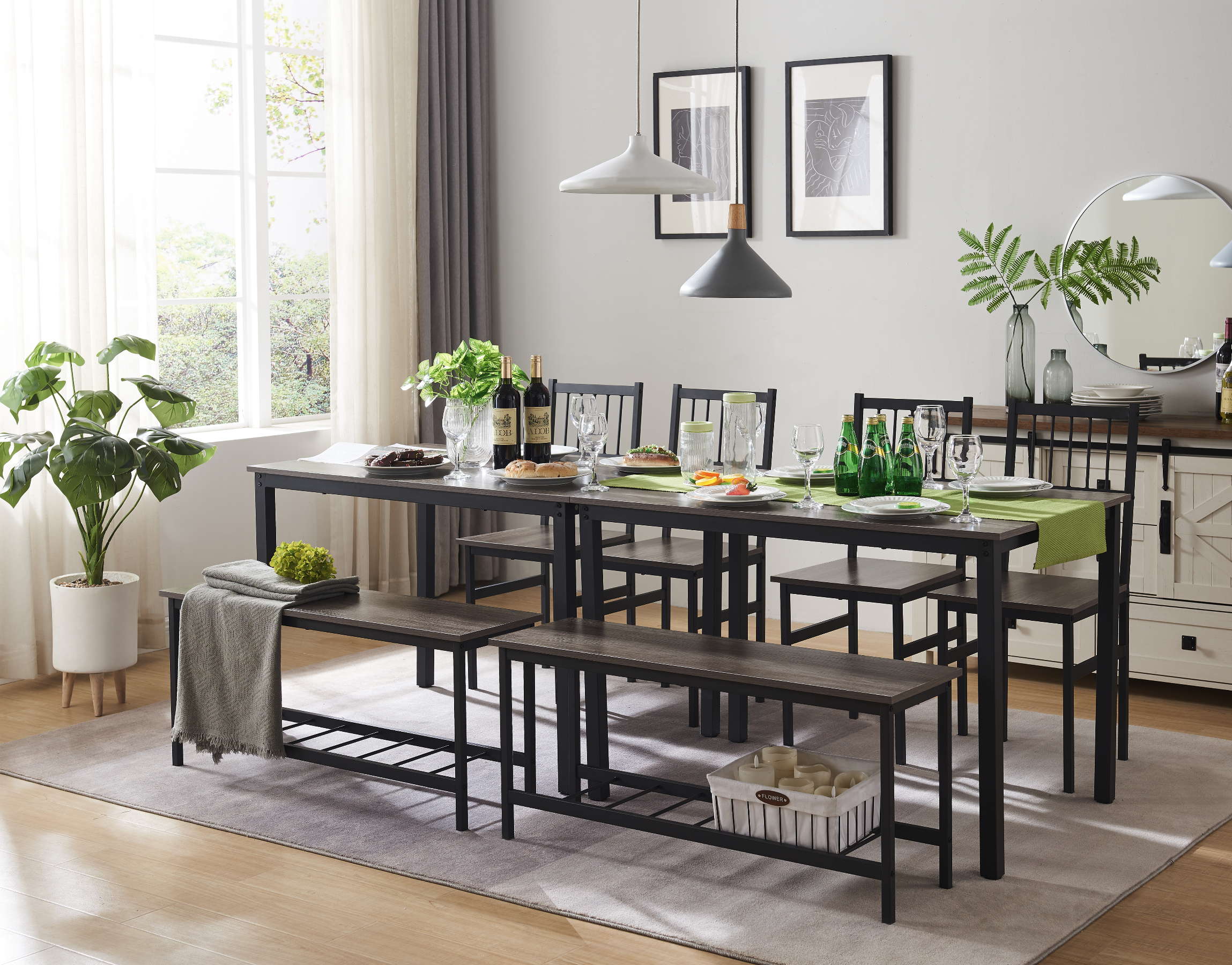 Kitchen Table Set for 4 w/ Benches | [Brand Name]
