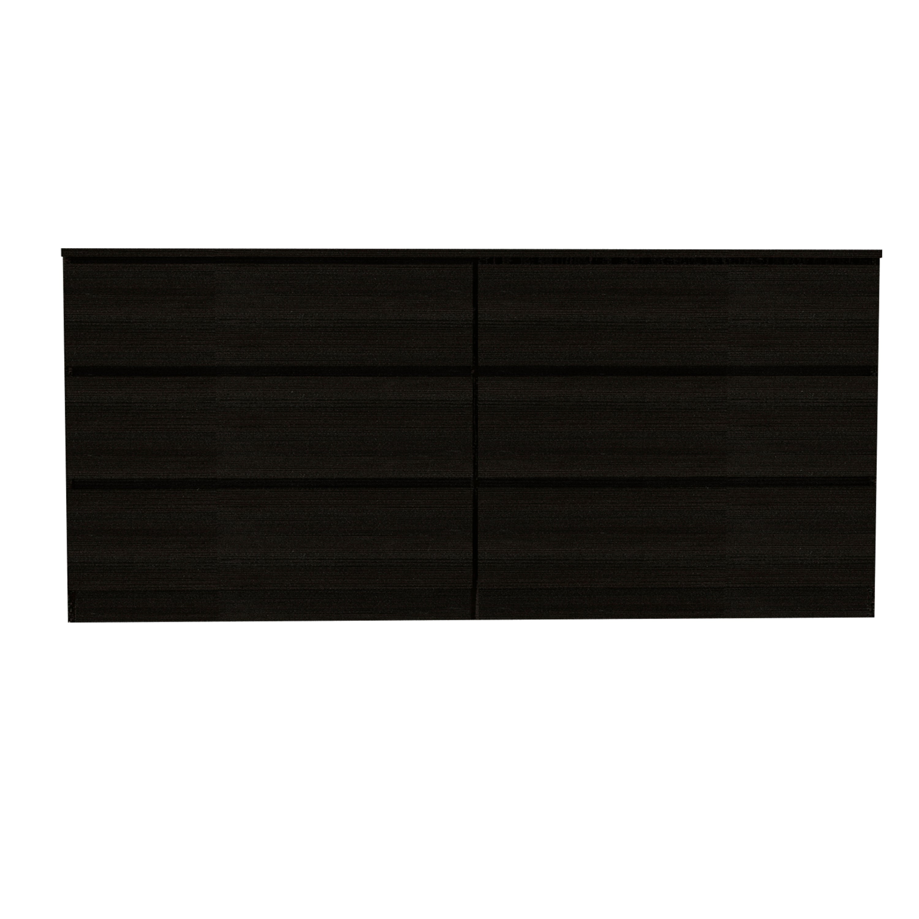 Tronx 6-Drawer Double Dresser, Black Bedroom Storage