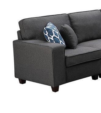 Irma - 8 Piece Modular Sectional Sofa Chaise And Ottoman - Dark Gray Linen