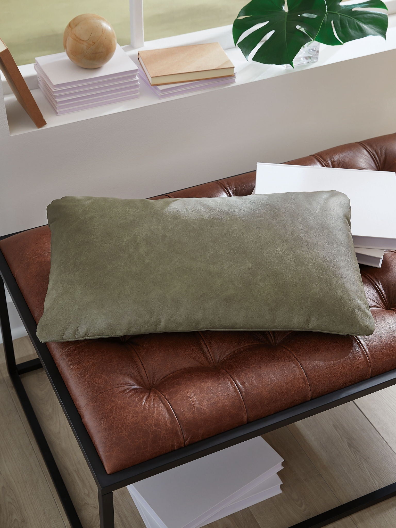 Green rectangular pillow