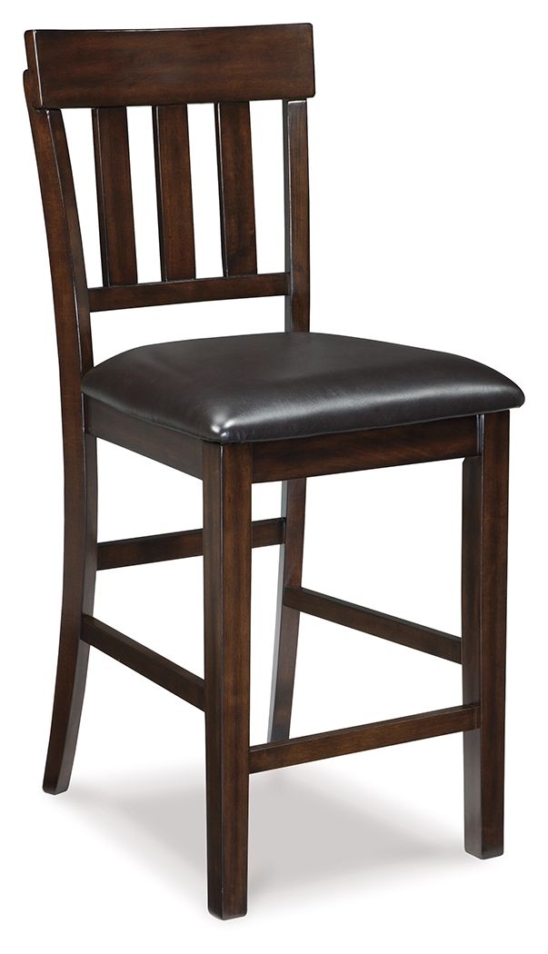 Haddigan Dark Brown Upholstered Barstool (Set of 2) - Padded, Backrest