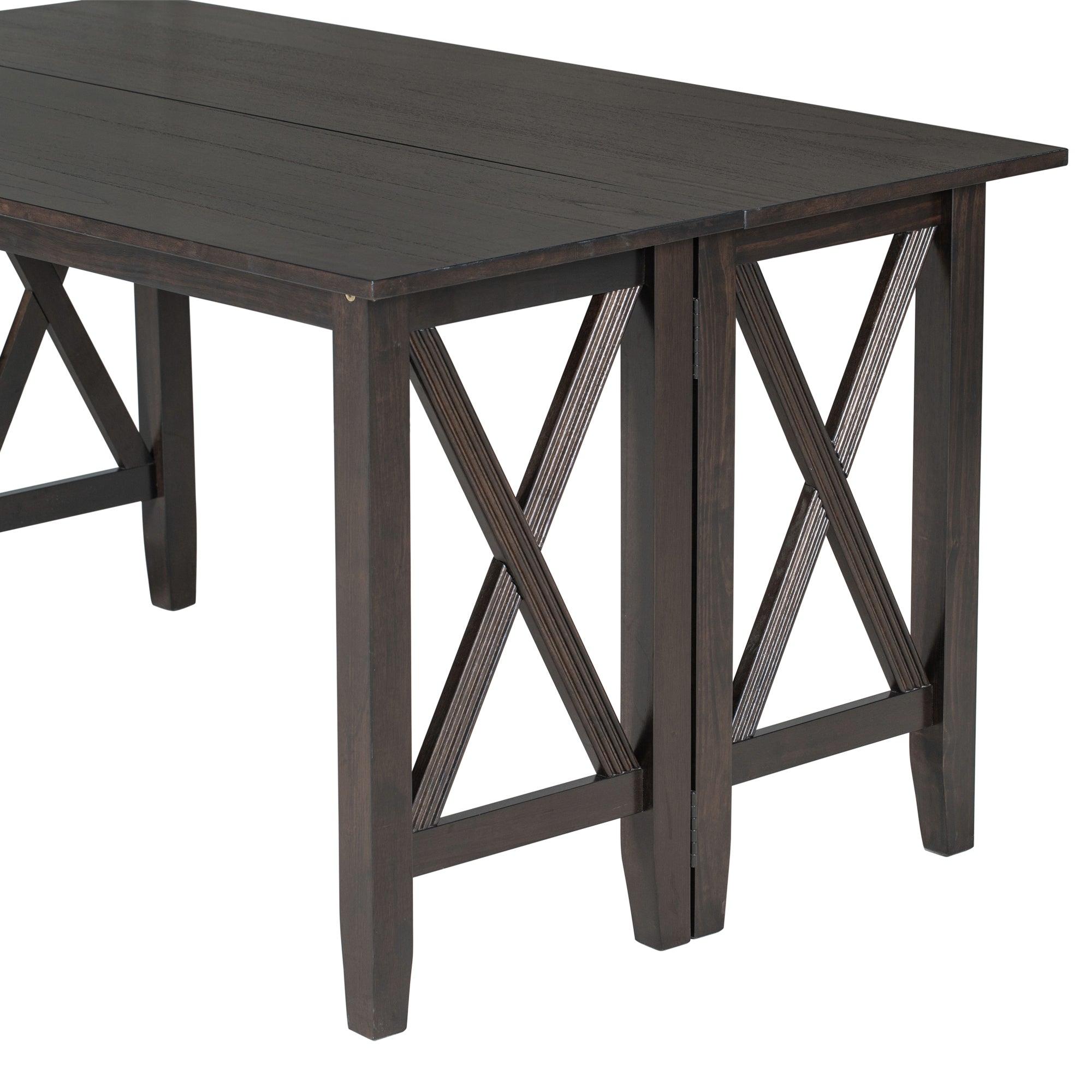 6-Pc Dining Set, Foldable Table & Bench (Espresso)