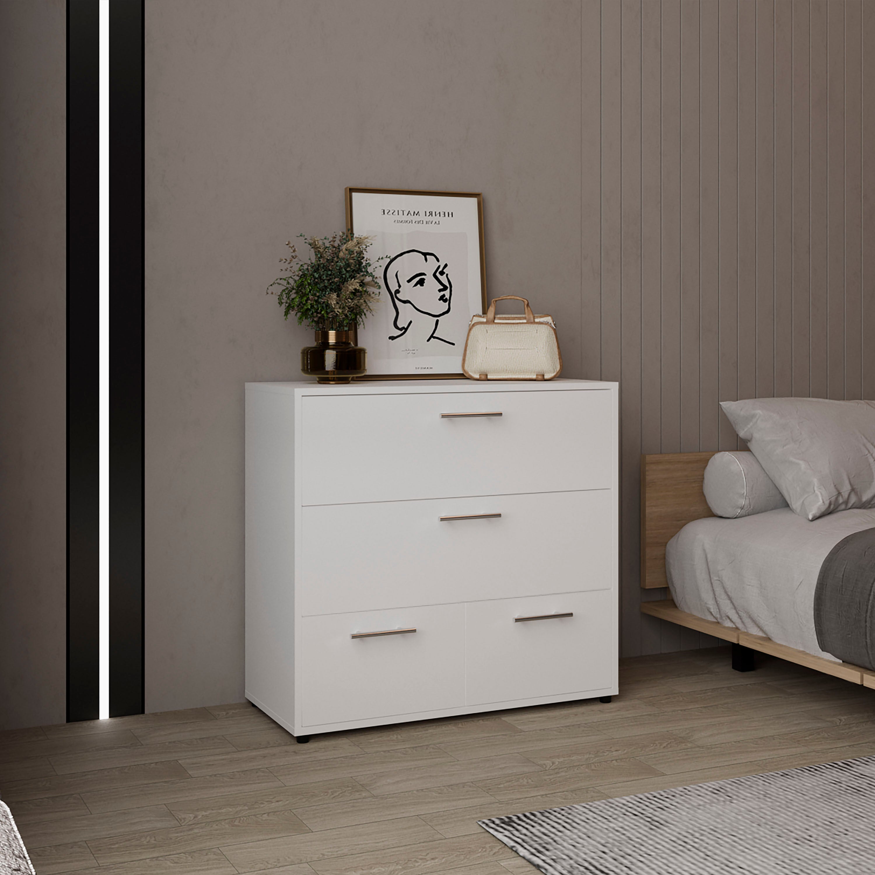 White 4-Drawer Dresser