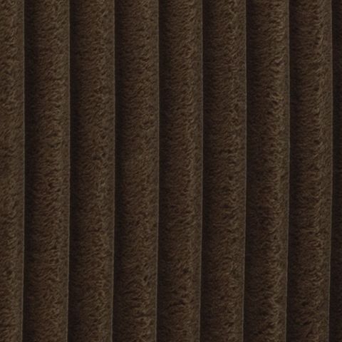 Upholstery fabric swatch with vertical ribbed texture, dark chocolate tone