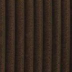 Upholstery fabric swatch with vertical ribbed texture, dark chocolate tone