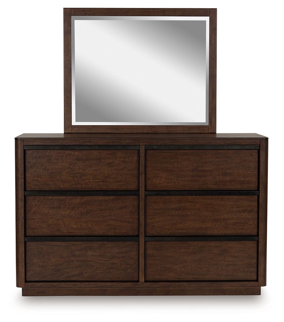 Dilenno - Dark Brown - Dresser And Mirror