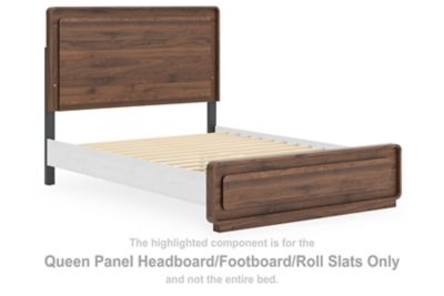 Fortlorn - Walnut Brown - Queen Panel Headboard/Footboard/Roll Slats