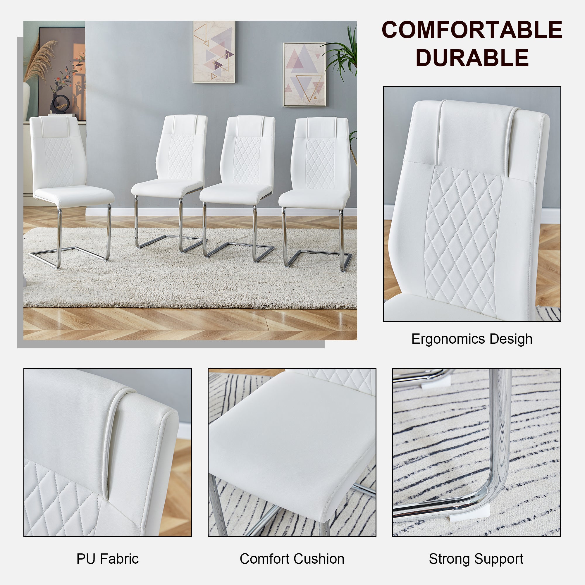 Modern Marble Dining Table & Chairs Set - DT-69