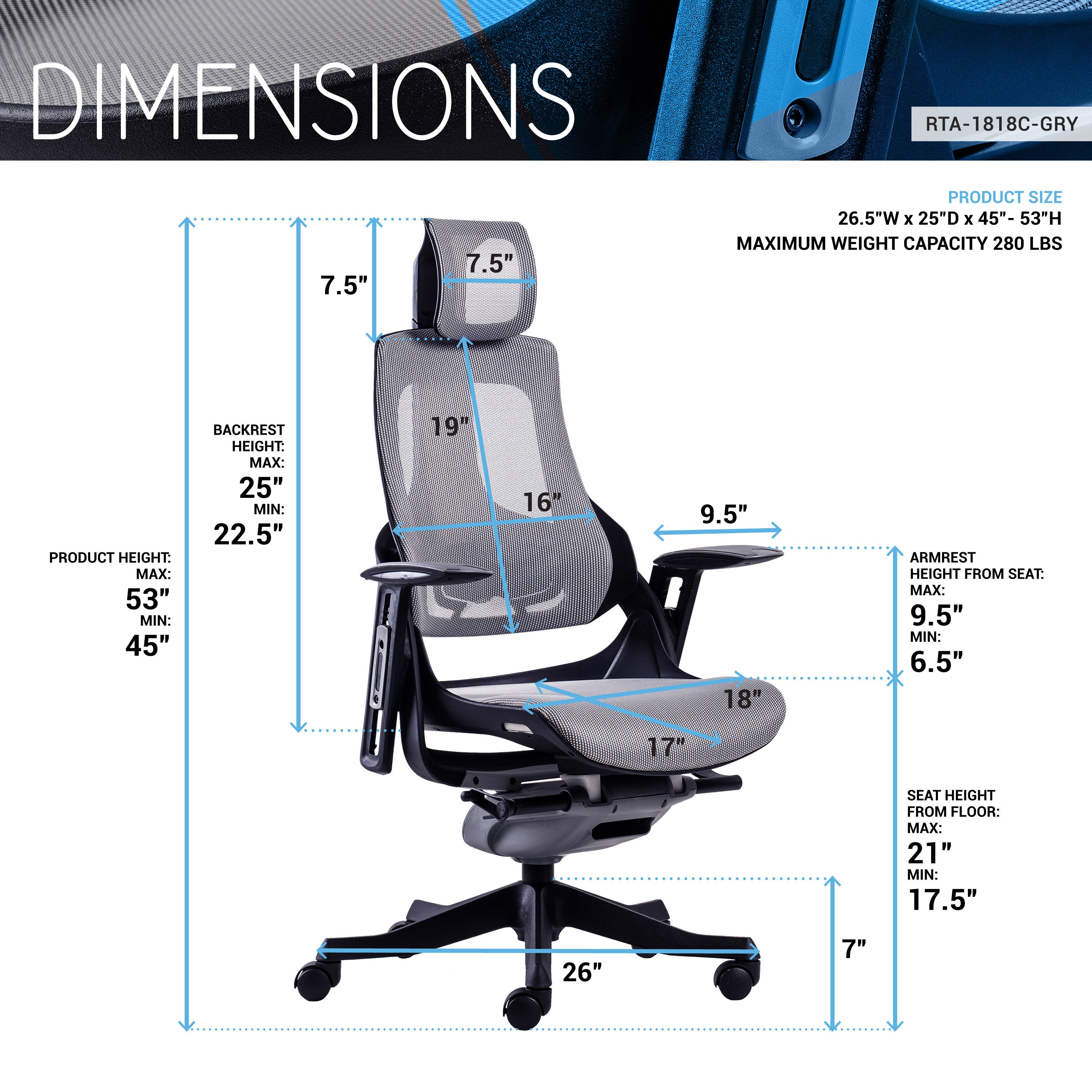 LUX Ergonomic Executive Chair - Grey