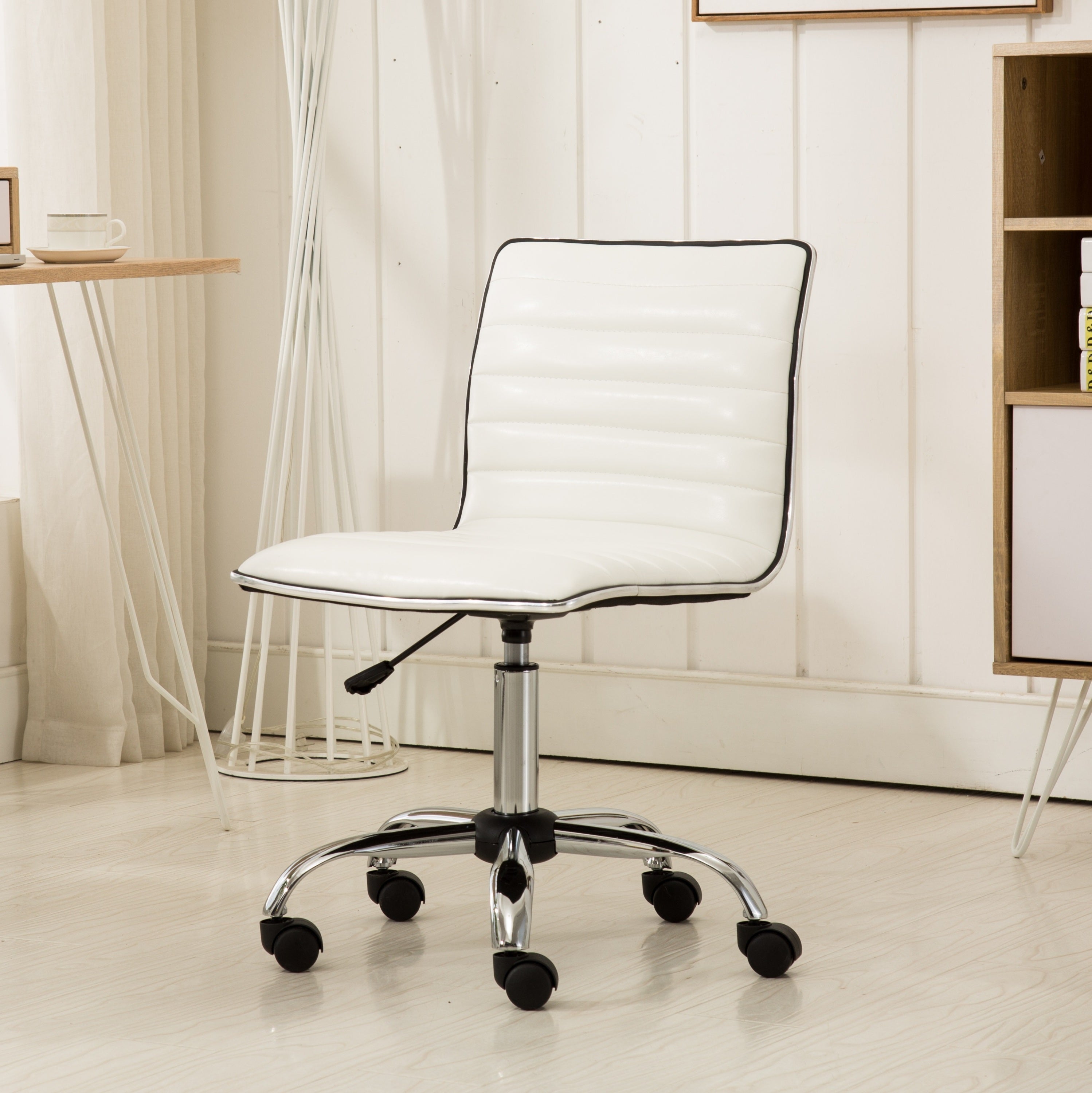 Fremo Chromel Adjustable Air Lift Office Chair- White