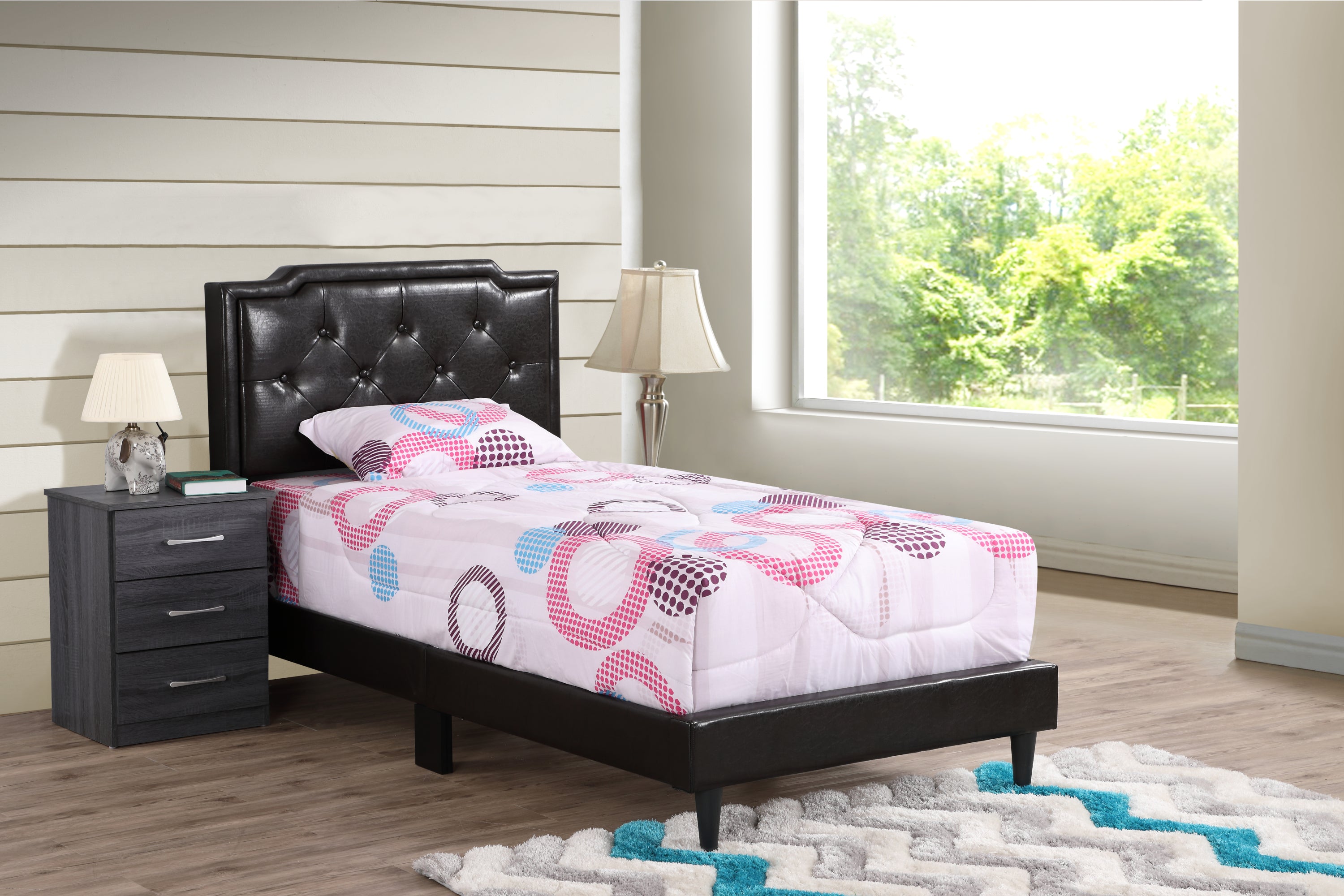 Elegant Twin Bed - Rich Cappuccino Finish | Stylish & Compact
