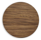 Warm brown round tabletop with wood grain pattern